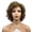 Brown, variant on Lydell Women's Short Super Curly Synthetic Bangs Wig, Black