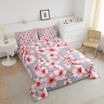 thumbnail image 3 of 3D Cherry Blossoms Bedding Set Queen for Women Pink Sakura Flower Comforter Set, Chic Floral Duvet Insert Pink and Grey Quilt Sets, Spring Botanical Plants Bedding Comforters & Sets, 3 of 6