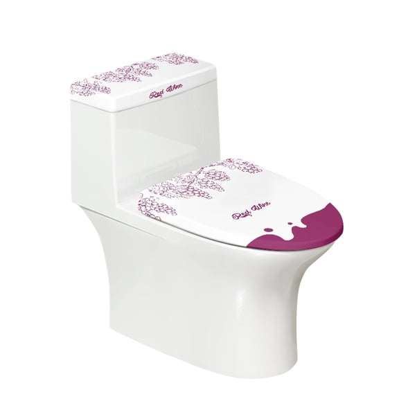 HELLHERO Grape Bunch Pattern Elastic Fabric Toilet Top Cover Bathroom Toilet Cover Set Stretch Elastic Edge Universal Easy to Clean Fits All Toilet Shapes