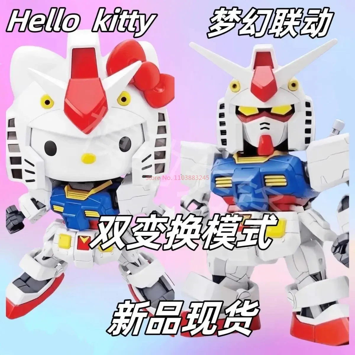 Gaogao Vente Chaude Hello Kitty Rx-78-2sd Modèle d'Assemblage Figurines d'Anime Statue Collection de Poupées Décorer Jouets pour Enfants Cadeaux Poupée