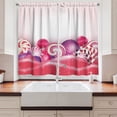 thumbnail image 2 of Modern Curtains 2 Panels Set, Cute Rainbow-Swirl Lollipop Candy Children Yummy Nursery Design, Window Drapes for Living Room Bedroom, 55W X 39L Inches, Purple Pale Pink Dark Coral, by Ambesonne, 2 of 3