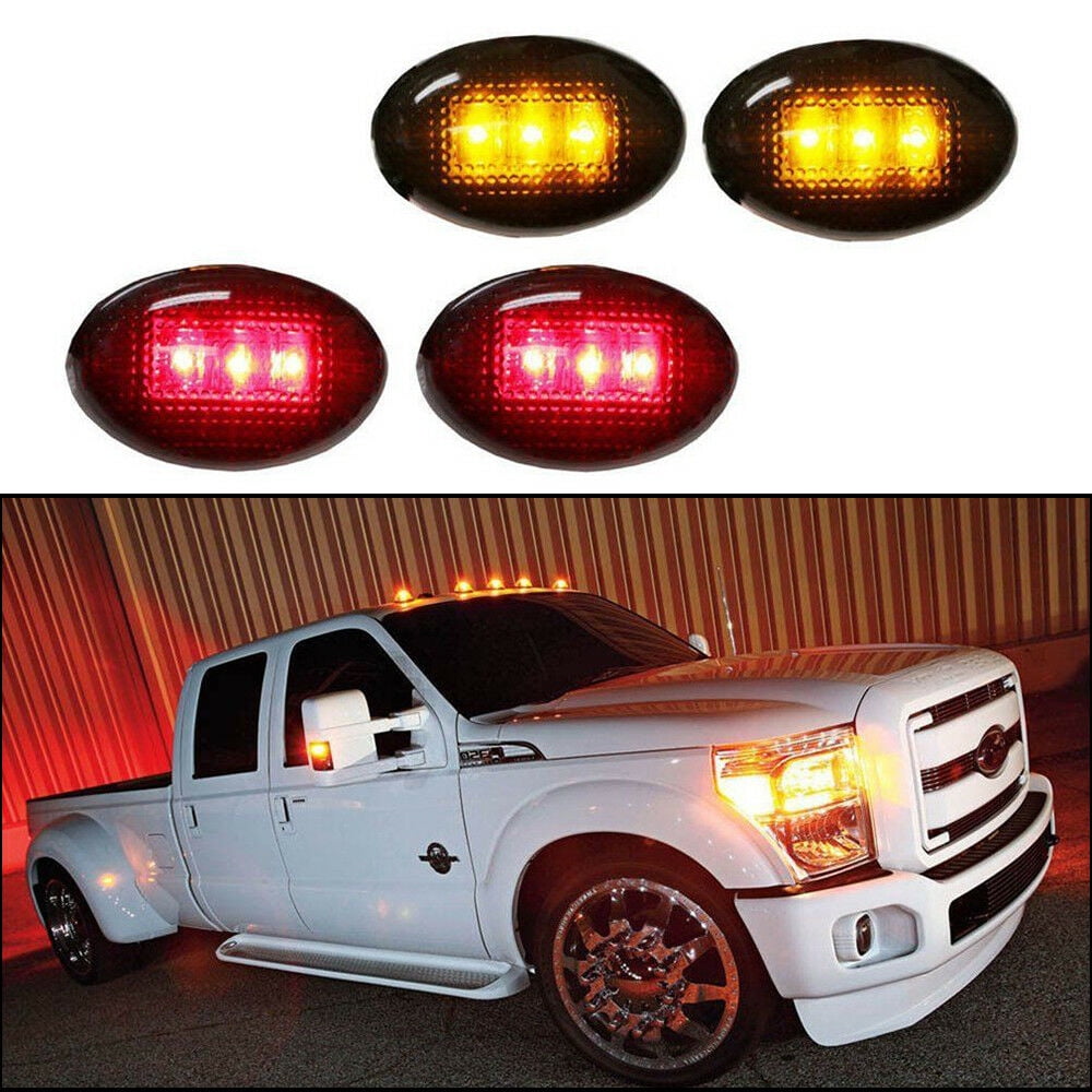 For 9910 Ford F350 Side Amber Red Fender Marker Dually Bed LED Lights
