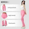 thumbnail image 5 of OQQ Women's 2 piece Yoga pants ribbed seamless sports high-waisted flare leggings., 5 of 7