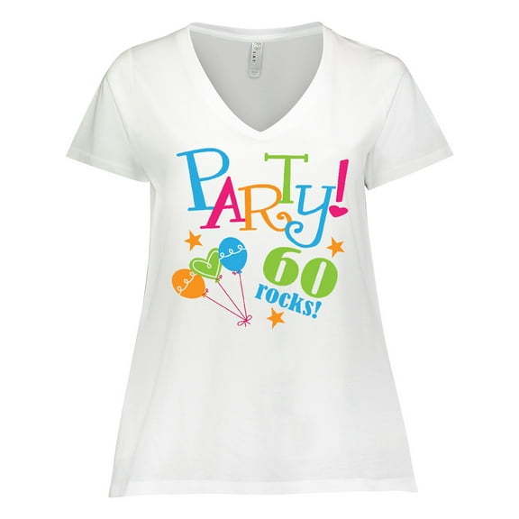 Inktastic 60th Birthday Party Gift Women's Plus Size V-Neck T-Shirt