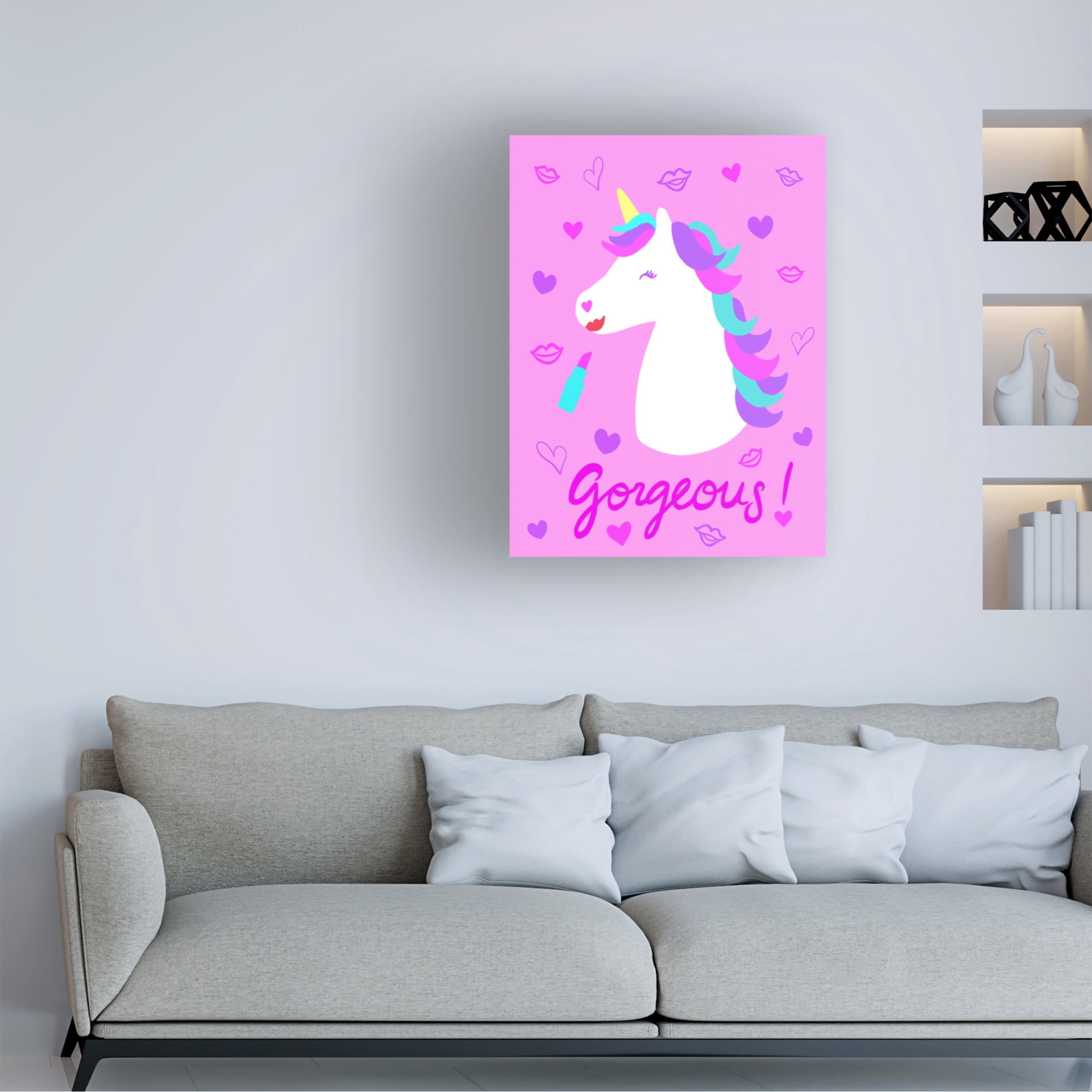 Canvas Wall Art - Alvina Kwong 'Unicorn Gorgeous' Wall Art for Living Room, Bedroom, or Office Décor by Trademark Fine Art - 18 x 24 Inches