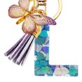 thumbnail image 2 of Llaveros Mochila Con Letras Iniciales Resina Borla para Mujeres/niñas, 2 of 9