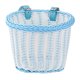thumbnail image 3 of Cesta delantera para bicicleta, cesta impermeable tejida a mano para bicicletas de niños y adultos (blanco y azul), 3 of 6