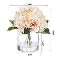 thumbnail image 4 of Enova Home Artificial Flowers Large Silk Hydrangea Fake Flowers Arrangement in Cylinder Glass Vase with Faux Water for Home Office Wedding Decoration (Peach), 4 of 4