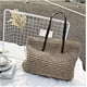 thumbnail image 2 of Womens Hand-woven Straw Shoulder Bag Large Summer Beach Leather Handles Handbag Tote with Zipper, 2 of 4
