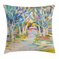 thumbnail image 1 of Fine Art Throw Pillow Cushion Cover, Woodland Scene with Leafless Trees Forest in Soft Pastel Tones Spring Reflections, Decorative Square Accent Pillow Case, 24 X 24 Inches, Multicolor, by Ambesonne, 1 of 2