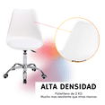 thumbnail image 4 of Set De 2 Sillas De Oficina Color Blanco Komfort Estilo Eames Con Ruedas, 4 of 5
