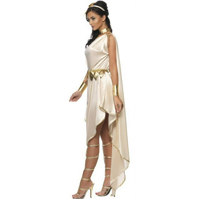 Fever Goddess Costume Adult White Gold Dress Belt