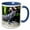 Blue/White, variant on 3drose, Mexico, Quintana Roo, Tulum, Black Iguana Lizard - Sa13 Jeg0742 - Julie Eggers, 11oz Two-tone Blue Mug