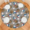 thumbnail image 2 of Baseball Items Pattern Round Fitted Tablecloth with Elastic Edge,Dining Table Cover Waterproof,Outdoor Round Tablecloth for Camping,Dining,Indoor and Outdoor, 2 of 7