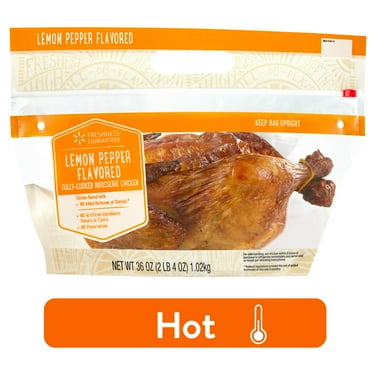 Freshness Guaranteed Lemon Pepper Rotisserie, Whole, 36 oz, 19g of Protein per 3oz serving (Hot)
