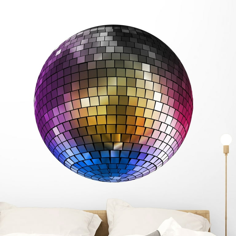 Disco Ball Disco Ball Wall Decal by Wallmonkeys Peel and Stick Graphic (36  in H x 36 in W) WM32914 