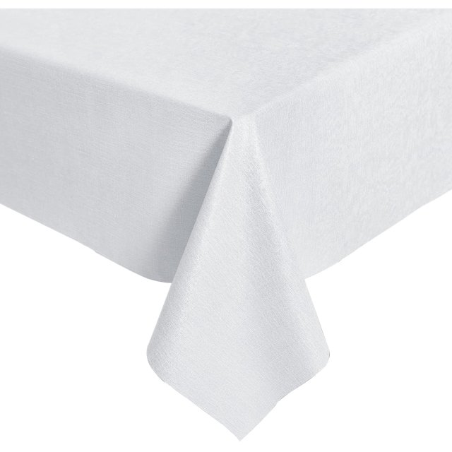 LAICAIW Nappe en PVC Imperméable, 60 x 60 Po, Blanche, Anti-Huile, Nappe Rectangulaire