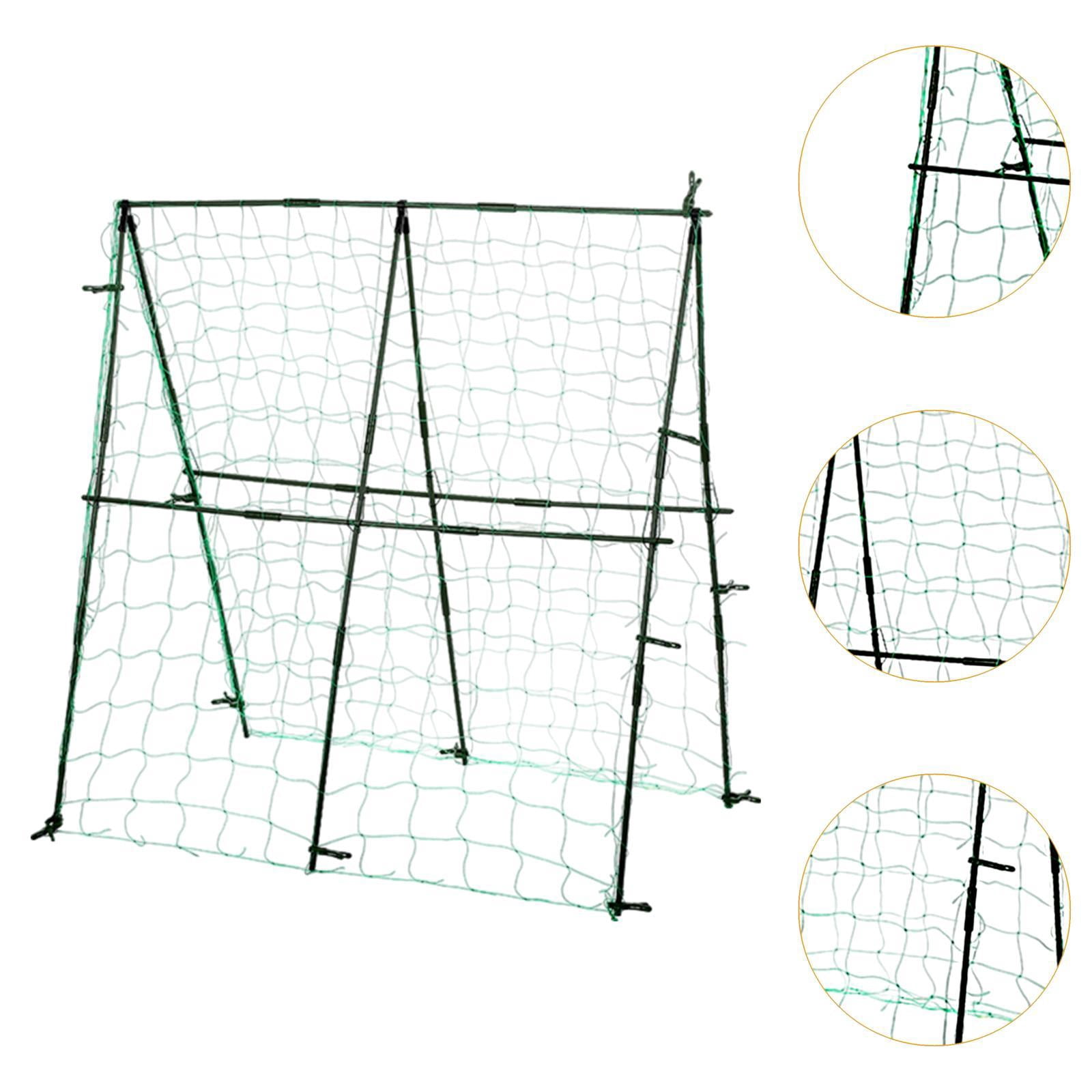 figatia Cucumber Trellis with Netting Sturdy Foldable Detachable Plant Grow Support A Frame Garden Trellis for Climbing Plants Garden