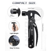 BIBURY 12 in 1Multitool Hammer with Snowflake Tool, Survival Gear Outdoor Multi Tool with Safety Lock, Hammer Multitool for Outdoor, Camping, Hiking,Husband, Boyfriend