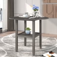 thumbnail image 5 of Furvclv Kitchen & Dining Room Sets 3-Piece Dining Table Set With Bottom Shelf Foldable Table 2 Cross Back Padded Chairs Dining Set, 5 of 9