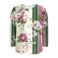 thumbnail image 5 of JTZGDY Boho Tops for Women Dressy Casual Floral Printed Summer Long Sleeve Crewneck Graphic T-Shirts Loose Oversized Soft Cotton Tunic Blouse Purple#02 XL, 5 of 6