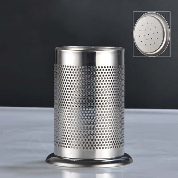 HONMEET Stainless Steel Kitchen Utensil Holder with Drain Rack, Countertop Organizer for Cooking Tools Storage