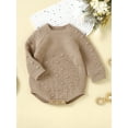 thumbnail image 4 of Bagilaanoe Newborn Baby Girl Boy Knitted Romper Sweater Long Sleeve Bodysuits Solid Color Pullover 1M 3M 6M 9M 12M 18M Infant Warm Jumpers Tops Fall Loose Knitwear, 4 of 9