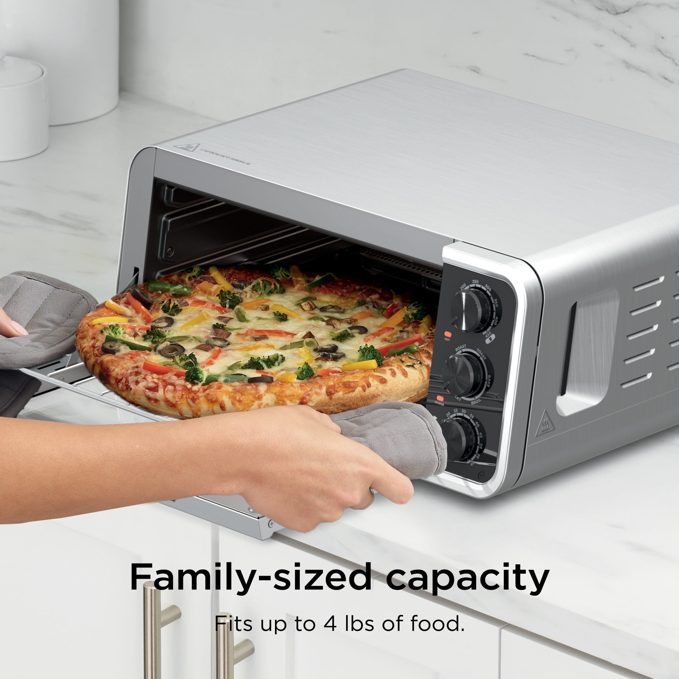 Ninja Flip Toaster Oven & Air Fryer, 6-in-1, Flip Up & Away for Storage, Roast, Toast, Bake & More, SP050 Silver