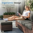 thumbnail image 3 of ELPOSUN Patio Furniture Set with Fire Pit Table, 6 Pieces Outdoor Patio Sofa Set with Fire Pit Table, Wicker Rattan Outdoor Conversation Set with Ottoman for Poolside, Backyard, Dark Gray, 3 of 11