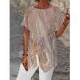thumbnail image 4 of Camiseta holgada de manga corta con estampado geométrico para mujer, ropa informal de calle con dobladillo Irregular, Tops de cuello redondo para mujer 2023, 4 of 4