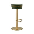 thumbnail image 4 of Maklaine Malachite Green and Gold Vegan Leather Adjustable Stool, 4 of 10