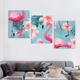 thumbnail image 4 of Shadudu Flamingo Flowers Canvas Print Triptych Set Abstract Wall Art Decor 12x16 Inches (Pack of 3) 12"x16"x3pcs, 4 of 6