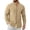 Khaki, variant on Mens Button Up Shirts Vintage Soft Fabric Long Sleeve Shirts Lightweight Loose Tops for Cruise