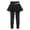 Black*, variant on OSOLU Girls Pants Sports Solid Color Comfortable Stretch Knit Joggers Summer Activity Lightweight Leggings with Skirt Overlay Trendy Travel Trousers