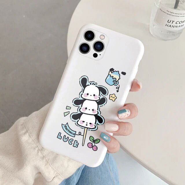 Phone Case for For Apple iphone 12 Pro Max 11 Mini Girls Anti-drop Cartoon Cinnamoroll Kuromi Hello Kitty Silicone Printed Cover ZR