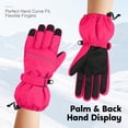 thumbnail image 6 of Cooraby 2 Pairs Kids Snow Ski Gloves Winter Waterproof Warm Gloves for Boys Girls Cold Weather Outdoor, 6 of 7