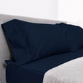 thumbnail image 2 of DNG Creations Solid Navy-Blue Colour 6 Piece Zipper Sheet Set - Include (1 Fitted Sheet Base, 2 Sheet has Zipper, 1 Flat Sheet And 2 Pillowcase) 800 Threads Count ( Olympic Queen - Size ), 2 of 7