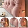 thumbnail image 6 of Lovote Headboard Wedge Pillow King Size, Delicate Embroidery Triangular Reading Pillow - Ergonomic, Removable Cover w/ Side Pocket Backrest Bolster Pillows, Pink, 6 of 6