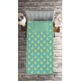 thumbnail image 3 of Ambesonne Yellow Bird Quilted Coverlet 2 Pcs, Cartoon Ducks, Twin Size, Deep Sky Blue Mustard, 3 of 4