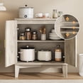 thumbnail image 4 of FANRAL 30" Wide Fluted Sideboard Buffet Cabinet with 2 Doors,Adjustable Shelves,X-Shaped Base Mid Century Modern Storage for Kitchen Living Room Dining Room,Gray Storage Cabinet, 4 of 7