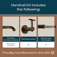 thumbnail image 4 of Industrial Aluminum 1.5 Inch Round Ada Complete Indoor/outdoor Straight Handrail Grab Bar Kit, Returns To Wall, 16 Foot Handrail, Bronze, 4 of 4