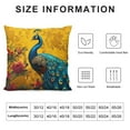 thumbnail image 5 of Orinice Peacock Flowers Graphic Decorative Cushion Pillow Cover for Home Couch Living Room Bed Sofa, Short Plush, 1PC 12x12in, 5 of 5