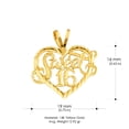 thumbnail image 3 of Ioka-14K Yellow Gold 16 Years Heart Charm Pendant with 1.2mm Singapore Chain Necklace - 16", 3 of 4