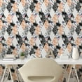 thumbnail image 2 of Ambesonne Floral Design Peel & Stick Wallpaper for Home, Geometric Lozen Rose, 13"x72", White Charcoal Grey Amber, 2 of 5