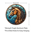 thumbnail image 2 of Horse Stained Glass Vintage Round Metal Tin Sign Nostalgic Metal Sign Home Decor for Bar Garden Kitchen Restaurant Garage 8x8 Inch, 2 of 8
