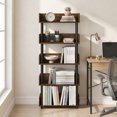 thumbnail image 2 of Furinno TURN-N-TUBE Book Shelf, 5-Tier Bookshelf, Bookcases, Storage Shelves with Rounded Corner Top Edges, 9.2 x 23.6 x 52.6, for Organization and Storage, Living Room, Home Office, Walnut, 2 of 5