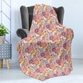thumbnail image 4 of Moroccan Soft Flannel Fleece Blanket, Italian Culture Inspired Floral Elements Western Civilization Ornamental Pattern, Cozy Plush for Indoor and Outdoor Use, 70" x 90", Multicolor, by Ambesonne, 4 of 5
