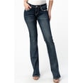 thumbnail image 2 of Grace in LA Women's Western Steer Head Rhinestone Embroidered Bootcut Stretch Jeans (28), 2 of 3