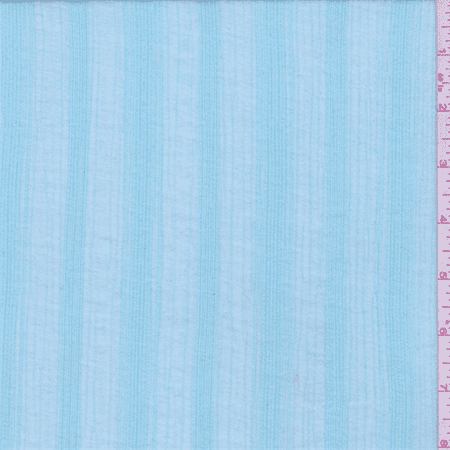 Blue Striped Fabric - Seafoam Blue Stripe Cotton Gauze, Fabric By the Yard