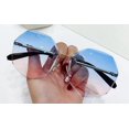 thumbnail image 1 of Gafas de sol con borde de corte de diamante Gafas de sol sin montura de polígono de metal europeo y americano para mujer Gafas de sol con protección solar para exteriores Tan Jianjun unisex, 1 of 2